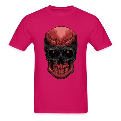 Red Demon Skull T-Shirt - fuchsia