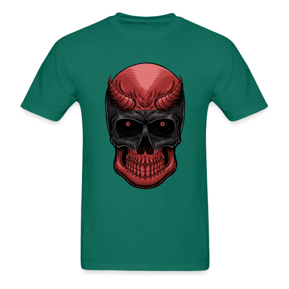 Red Demon Skull T-Shirt - petrol