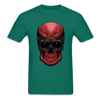 Red Demon Skull T-Shirt - petrol