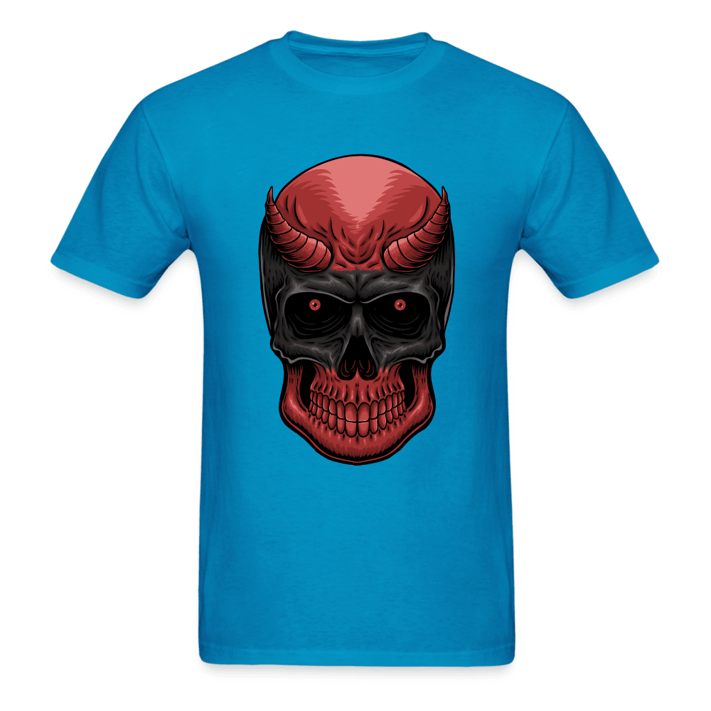 Red Demon Skull T-Shirt - turquoise