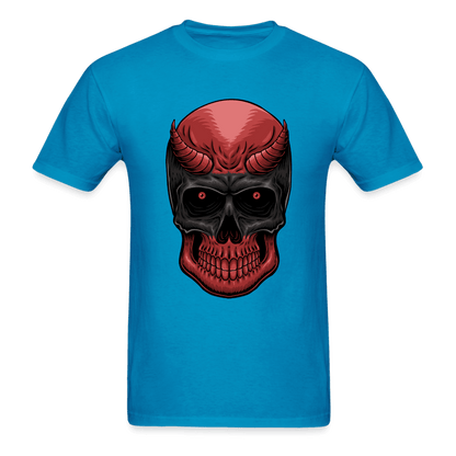 Red Demon Skull T-Shirt - turquoise