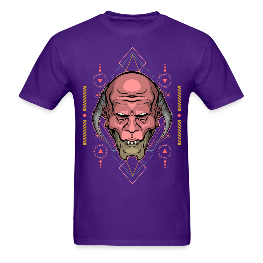 Back-Horned Demon T-Shirt - purple