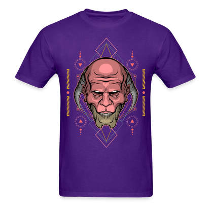 Back-Horned Demon T-Shirt - purple