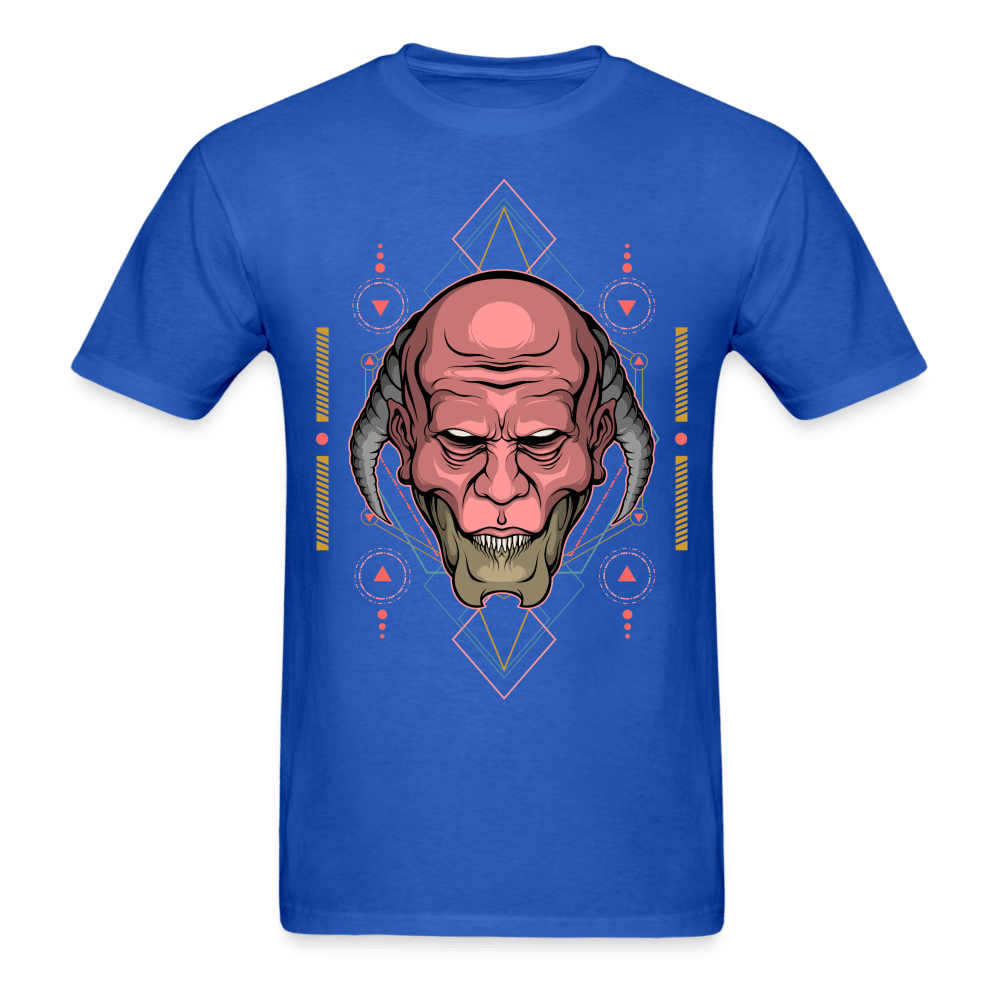 Back-Horned Demon T-Shirt - royal blue