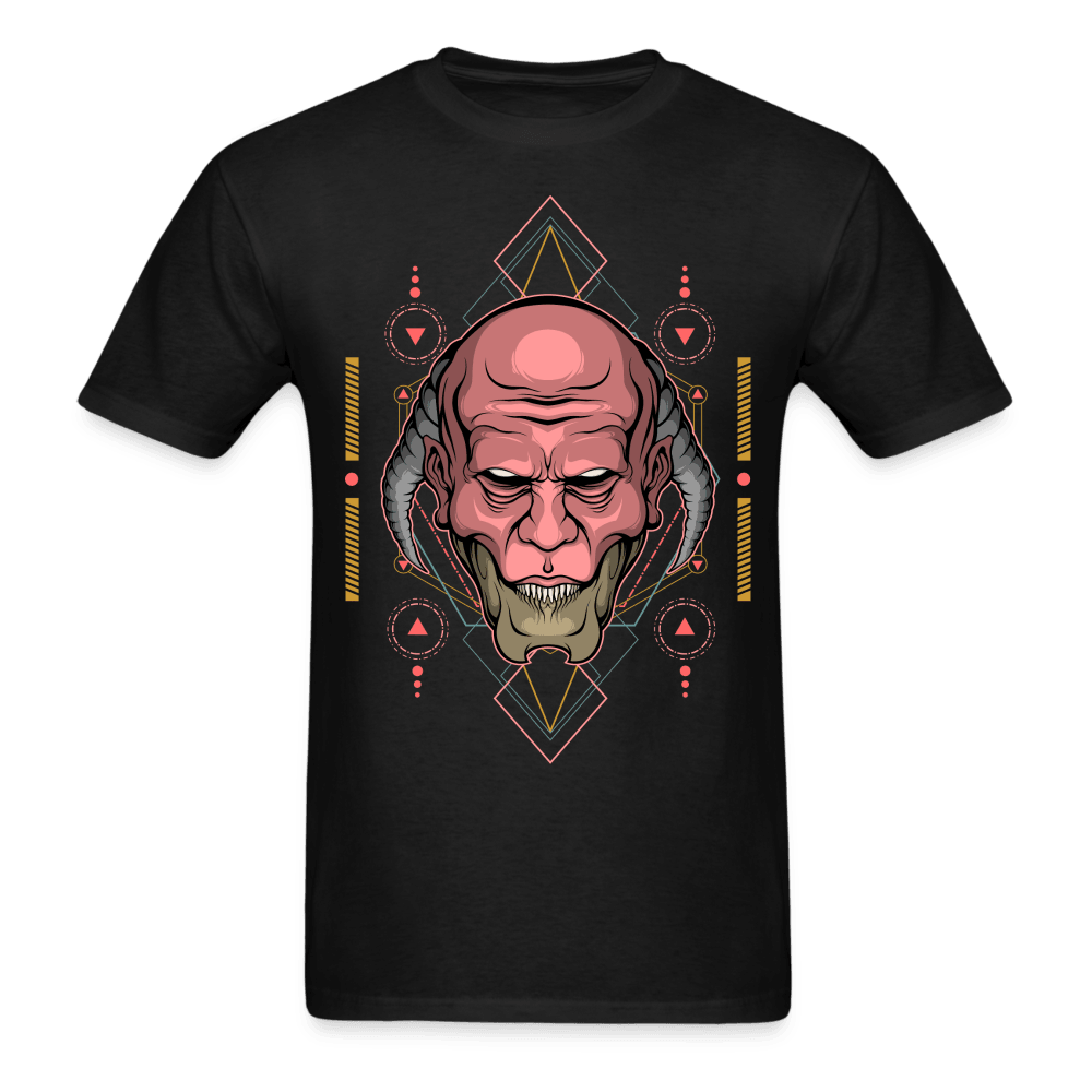 Back-Horned Demon T-Shirt - black