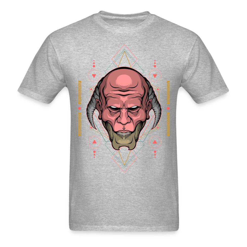 Back-Horned Demon T-Shirt - heather gray