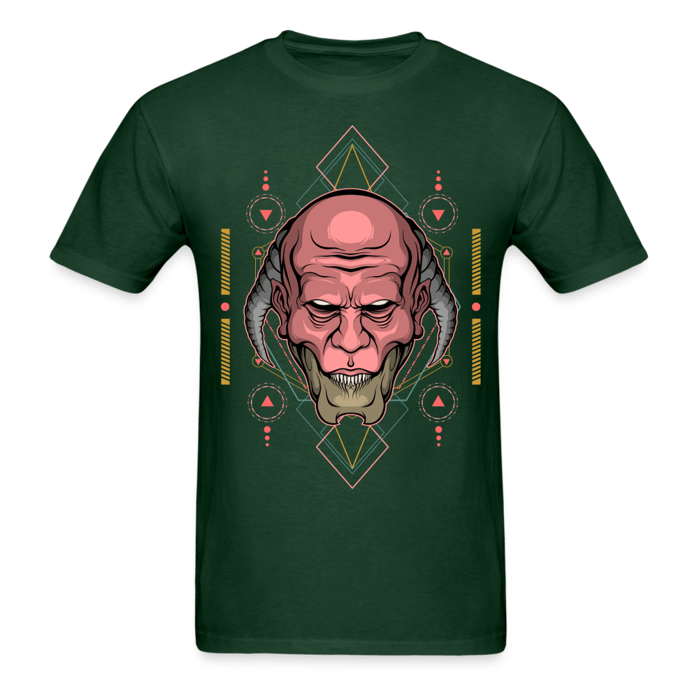 Back-Horned Demon T-Shirt - forest green