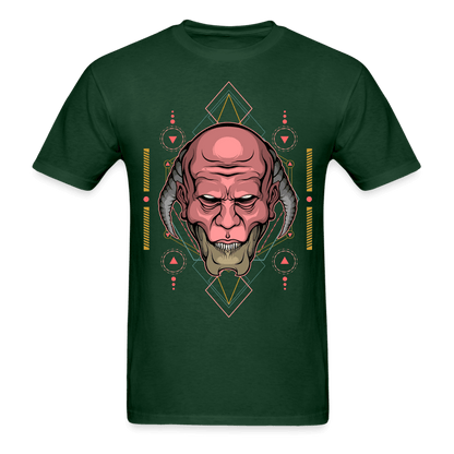 Back-Horned Demon T-Shirt - forest green