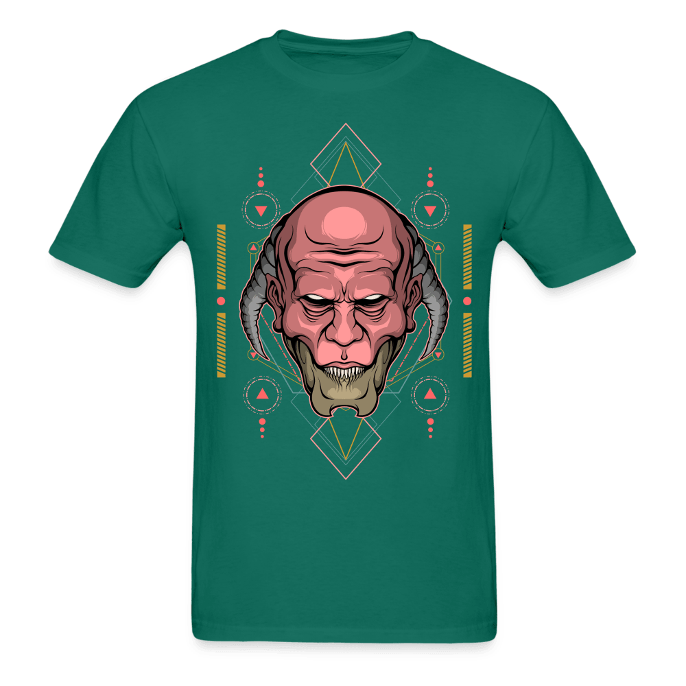 Back-Horned Demon T-Shirt - petrol