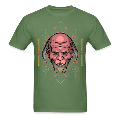 Back-Horned Demon T-Shirt - military green