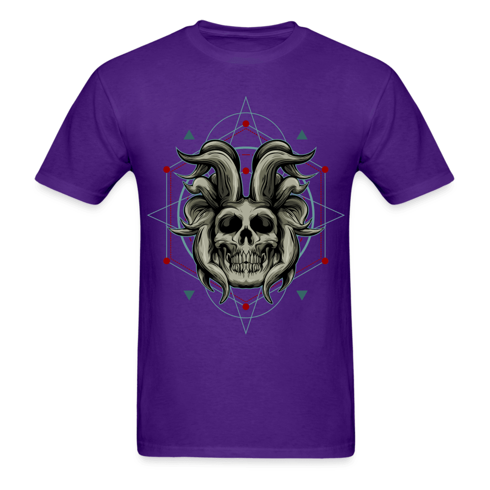 Horned Skull T-Shirt - purple