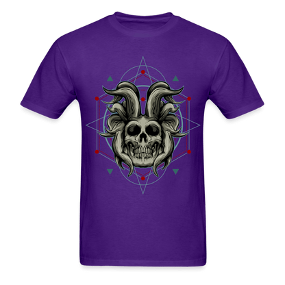 Horned Skull T-Shirt - purple