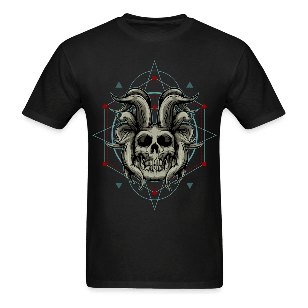 Horned Skull T-Shirt - black