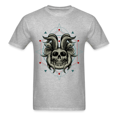 Horned Skull T-Shirt - heather gray