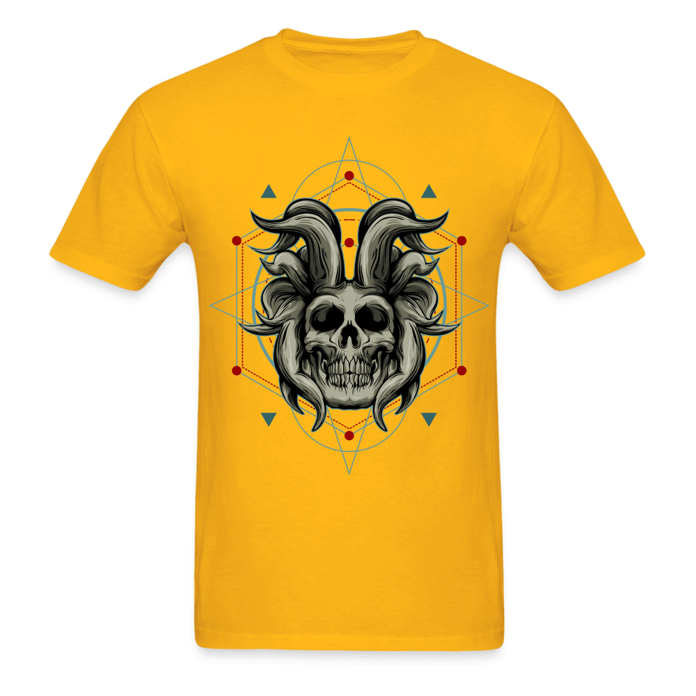 Horned Skull T-Shirt - gold