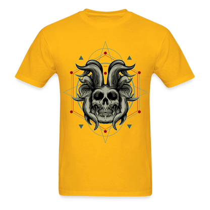 Horned Skull T-Shirt - gold