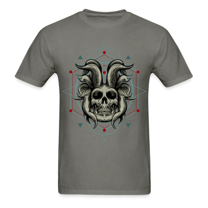 Horned Skull T-Shirt - charcoal