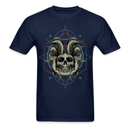 Horned Skull T-Shirt - navy