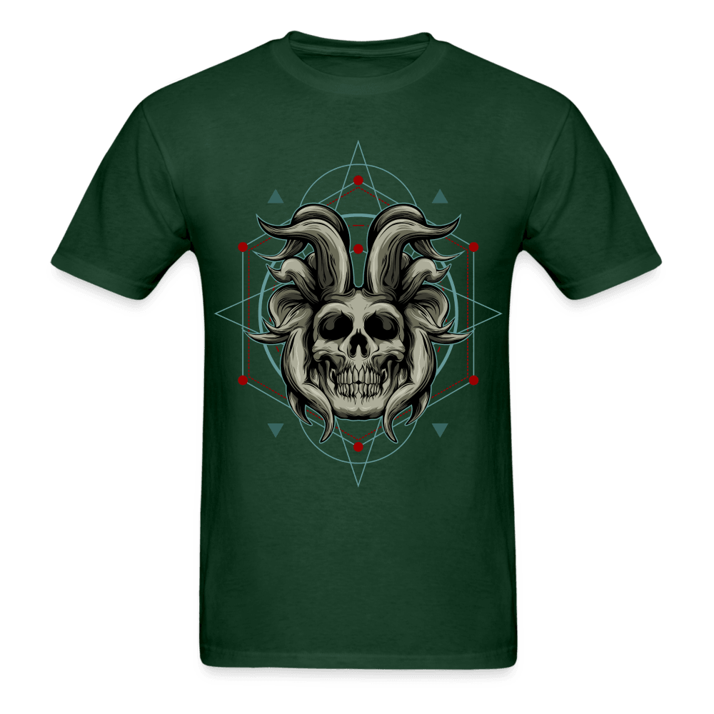 Horned Skull T-Shirt - forest green