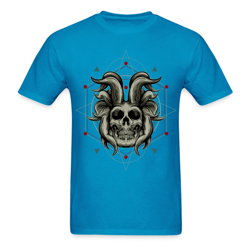 Horned Skull T-Shirt - turquoise