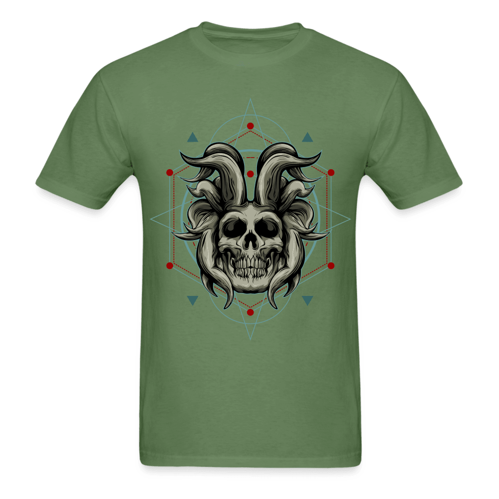 Horned Skull T-Shirt - military green